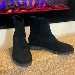 COS suede zip boots in black size 9 unworn